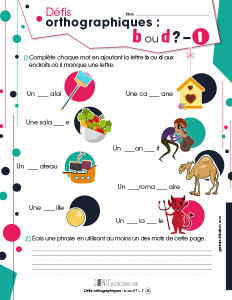 Défis orthographiques : « b » ou « d » ? – 1