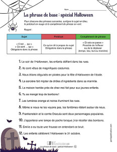 La phrase de base : spécial Halloween