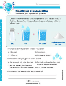 Dissolution et évaporation