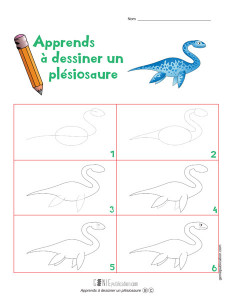 Apprends à dessiner un plésiosaure