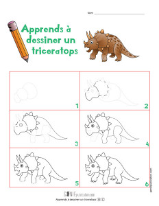 Apprends à dessiner un tricératops