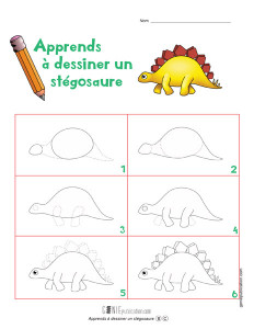 Apprends à dessiner un stégosaure