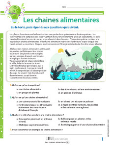 Les chaines alimentaires
