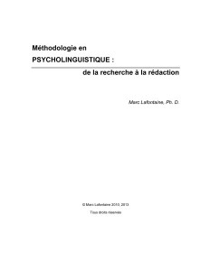 Méthodologie en psycho-linguistique