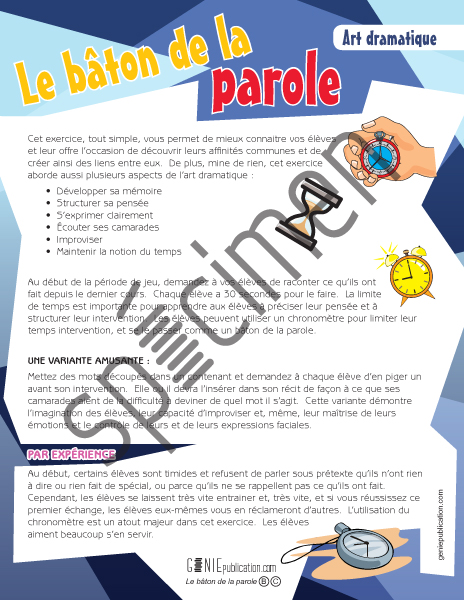 Géniepublication Catalogue Le bâton de la parole