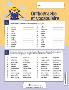 Orthographe et vocabulaire