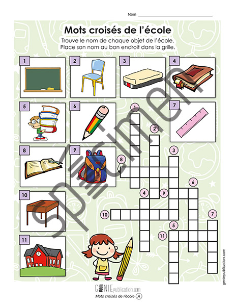 Géniepublication | Catalogue | Mots croisés de l'école